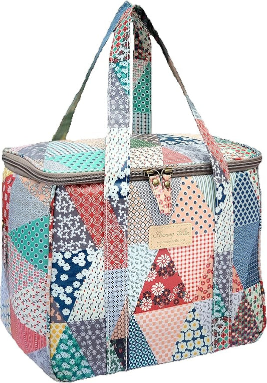 Kwang Min Insulated Insulated Cooler Bag,Reusable Large Lunch Bag for Women, Great for Outdoors,Camping,Party,Premium Quality,Adjustable Strap,Foldable