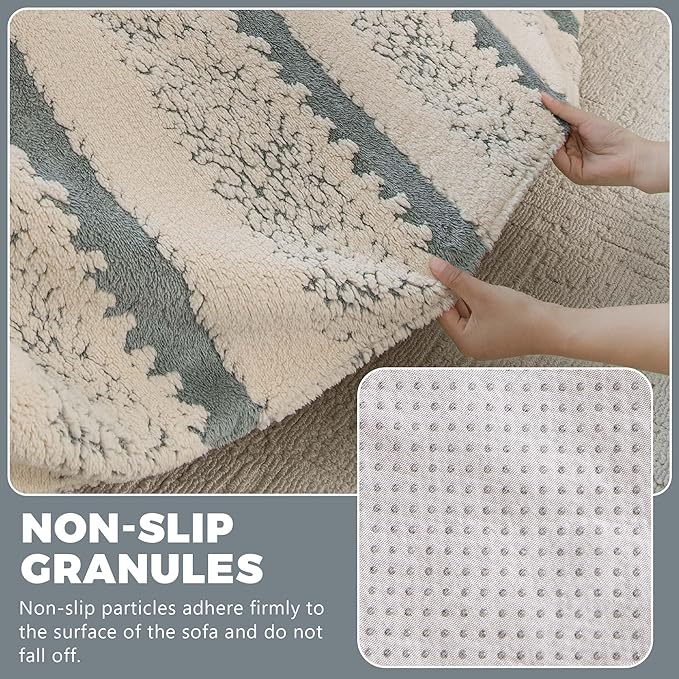 Sherpa Fleece Couch Cover for 3 Cushion Sofa, Gray, 71" x 134" - Pet Proof Sofa Covers Heavy Duty Scratch Resistant Pet Friendly Furniture Cover - Easy Install, Machine Washable