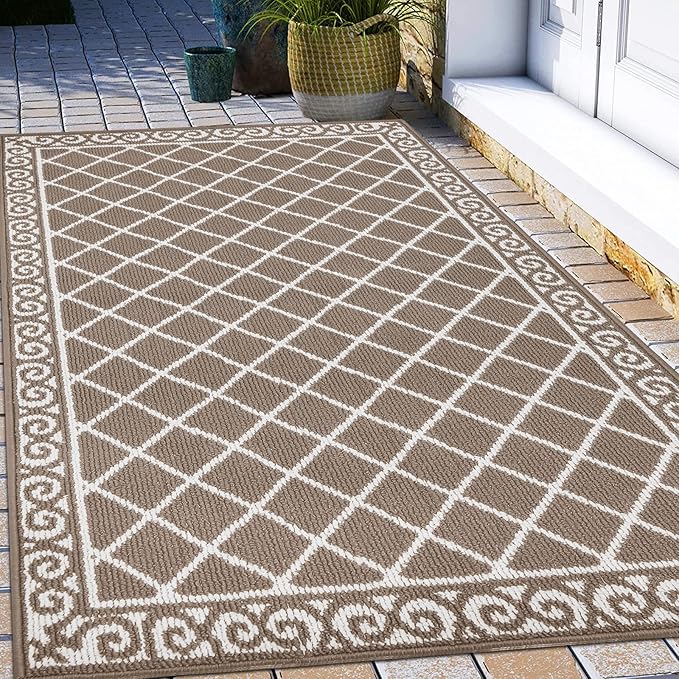 HEBE Indoor Door Mat 36”x59” Non Slip Front Door Welcome Mats Washable Shoe Mats Dirt Trapper for Entryway Low Profile Kitchen Carpet for Entrance Hallways Entrance Mat for Dogs