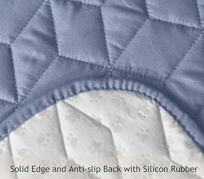 Ameritex Couch Sofa Slipcover 100% Waterproof Nonslip Quilted Furniture Protector Slipcover for Dogs, Children, Pets Sofa Slipcover Machine Washable (Stone Blue, 78'')
