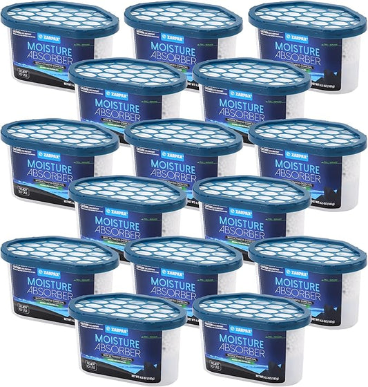 Moisture Absorber Activated Charcoal 6.5 oz/185g | Removes Moisture, Damp, Humidity & Odors | Odor Absorber | Moisture Trap for Bathroom, Closet, Kitchen & Small Spaces | Set of 15