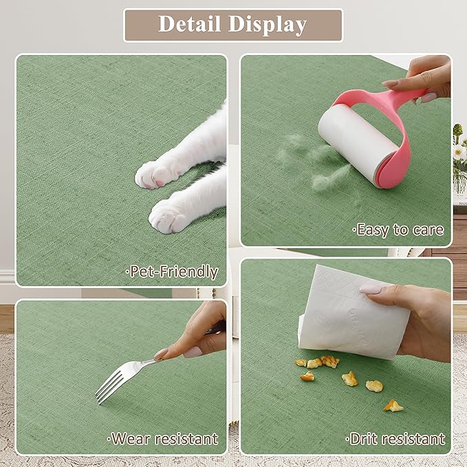 SPWIY Couch Arm Covers Anti-Scratch & Stain Resistant Furniture Protector for Sofa 2 Pieces Washable Linen Recliner Armrest Cover for Pets Chair Arm Covers, Light Sage,20" W x 24" L