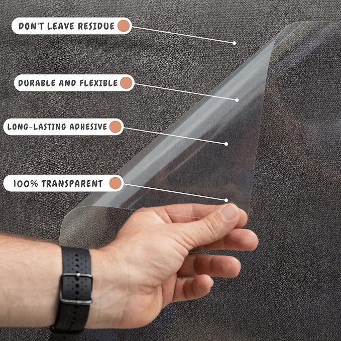 Anti Cat Scratch Furniture Protector, 12-Pack Couch Protector from Cat Claws – Heavy-Duty, Easy-to-Apply Scratching Deterrent and Shield for Sofa Corners, Walls, Doors- with 60 Twist Pins