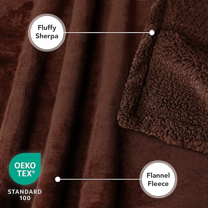 PetAmi Dog Blanket for Small Medium Dogs, Pet Bed Blanket Cat Puppy Kitten, Fleece Furniture Couch Cover Protector Sofa Car, Soft Sherpa Dog Throw Plush Reversible Washable, Mini 29x40 Solid Brown