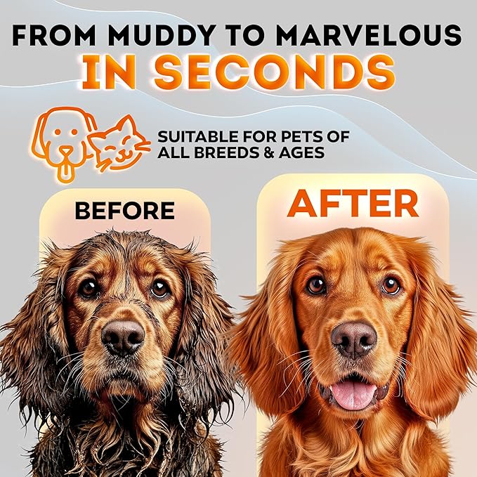 Pet Cleaning Deodorizing Glove Wipes for Dogs and Cats –Suitable for Eyes, Ears, Paws & Body–Hypoallergenic Hydrating & Nourishing–Lavender Scent–Ideal for Daily Care & Travel–18 Count (Lavanda)