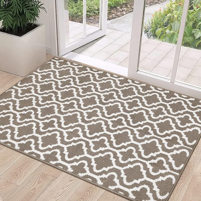 HEBE Indoor Door Mat 32"x48" Non Slip Front Door Welcome Mats Washable Shoe Mats Dirt Trapper for Entryway Low Profile Kitchen Carpet for Entrance Hallways Entrance Mat for Dogs