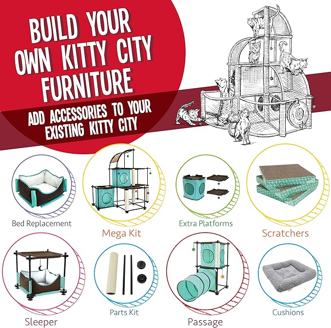Kitty City Cat Scratcher Refill – 3-Pack Durable Corrugated Cardboard Scratch Pads with Catnip – Double-Sided for Longer Use, Cat Claw Maintenance & Furniture Protection - Size: 13.25" x 13.25"
