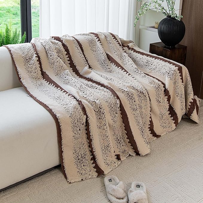 Sherpa Fleece Oversized Couch Cover for 3-4 Cushion Sofa, Brown 71" x 150" - Pet Proof Sofa Covers Heavy Duty Scratch Resistant Pet Friendly Furniture Cover - Easy Install, Machine Washable