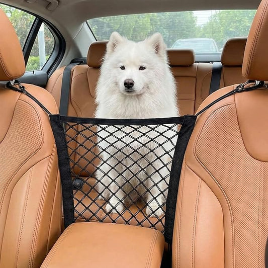 Dog Car Barrier Net Car Mesh Organizer, Back Seat Pet Barrier, SUV Dog Barrier for Cargo Area, Elastic Storage Net Pouch for Cars SUVs Vans Traveling