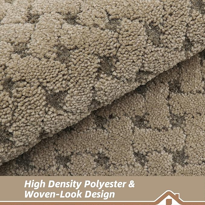 BEQHAUSE Dirt Trapper Door Mat Non-Slip Entryway Rugs Stain Resistant Absorbent Dog Doormats Woven-Look Washable Welcome Floor Doormat for Front Back Door, Muddy Wet Shoes & Paws, 36" x 60", Beige