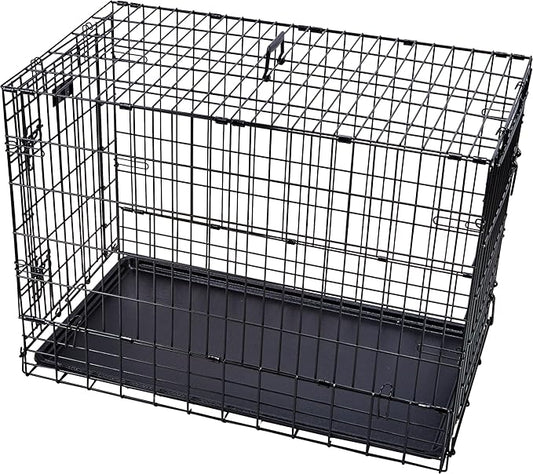 MidWest Homes for Pets Solutions Series Side-by-Side SUV Dog Crate, Double Door Folding Metal Cage Designed to Fit in SUVs & Vans, for Dogs up to 70 Lbs