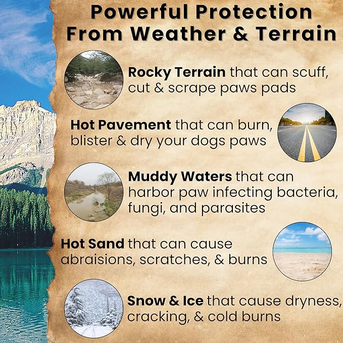 Trail Hound Dog Paw Balm – Natural Dog Paw Protector for Dry, Cracked Heels – Soothes Itchy Skin, Lick-Safe Paw Soother for Dogs – Nose Balm for Dry Snout & Paws, Softens & Repairs – 3oz