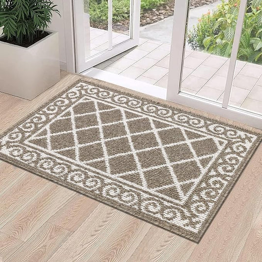 HEBE Indoor Door Mat 20''x32'' Non Slip Front Door Welcome Mats Washable Shoe Mats Dirt Trapper for Entryway Low Profile Kitchen Carpet for Entrance Hallways Entrance Mat for Dogs