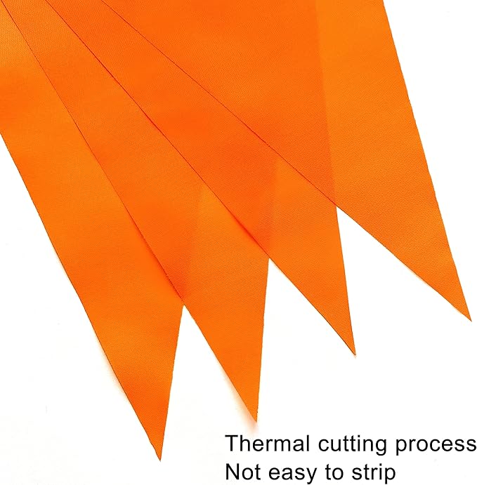 100 Feet Orange Pennant Banners Flags String Hanging Triangle Bunting Flags,Party Decorations for Grand Opening,Kids Birthday,Carnival,60 PCS