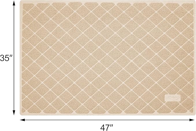 Niubya Premium Cat Litter Mat, 47" Long x 35" Wide, Non-Slip and Waterproof Design, Soft on Paws, Easy to Clean