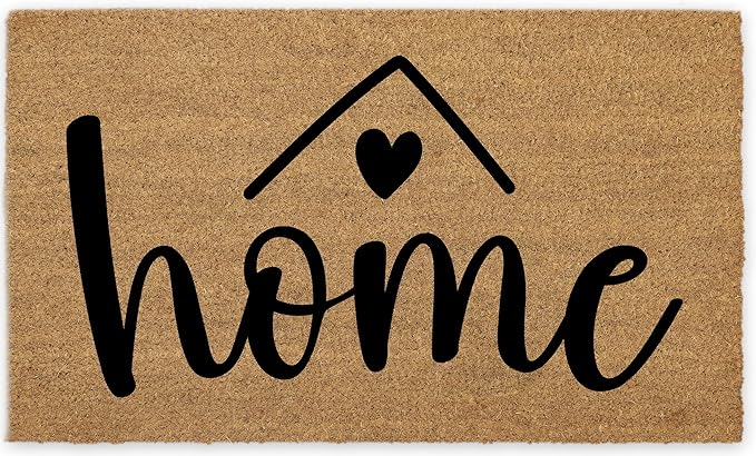 COCONIQ Coir Door Mats 17" X 30", Non-Slip Sturdy, PVC Backed Heavy Duty, Easy to Clean, Ideal for Door Entrance, Patio, Porch, Backyard, Garages, A Home Made of Love
