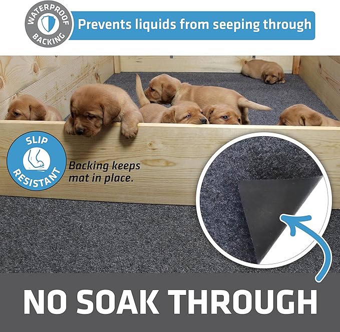 Drymate Jumbo Whelping Box Liner Mat, Machine Washable, Super Absorbent, Waterproof, Quick Dry, Slip-Resistant, Reusable Dog Puppy Pee Pads for Training, Housebreaking, Incontinence (USA Made)(48x100)