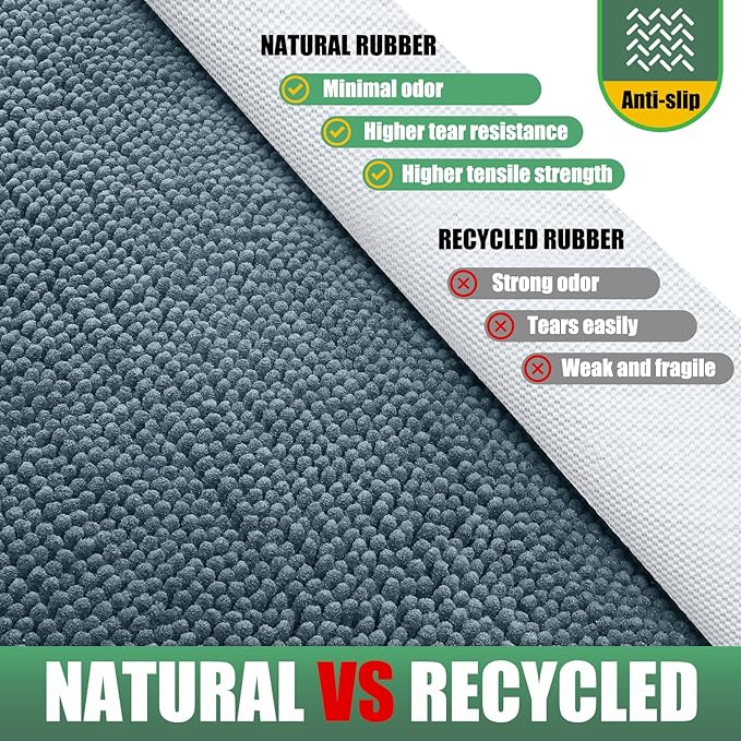 IM HOME Chenille Absorbent Outdoor Doormat 30" x 20", Washable Muddy Door Mats for Dog Non Slip Indoor Doormat Dog Mat for Muddy Paw Front Inside Doormats for Entryway Dusty Blue