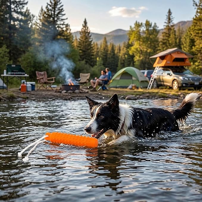 Dog Float Toy - Interactive Training Bumper & Fetching Retrieving Dog Water Toys Dummy Outdoor - Lightweight for Float on the Water Pool Fetch Rope Dog Toys for Small, Medium, Large Dogs