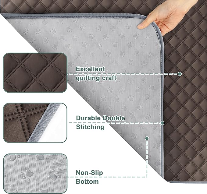 Eterish Reusable Washable Pee Pads for Dogs Large/Extra Large 36'' x 41'' 2 Pack, Absorbent Pet Puppy Dog Training Pads Non-Slip, Waterproof Whelping Potty Pads for Dogs Leak-Proof