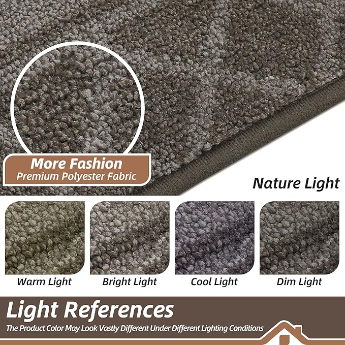 BEQHAUSE Door Mat Dirt Trapper Non Slip Entryway Rugs Absorbent Welcome Mat Low Profile Washable Front Door Mat for Muddy Paws,Entrance,Hallway, 36" x 60", Brown