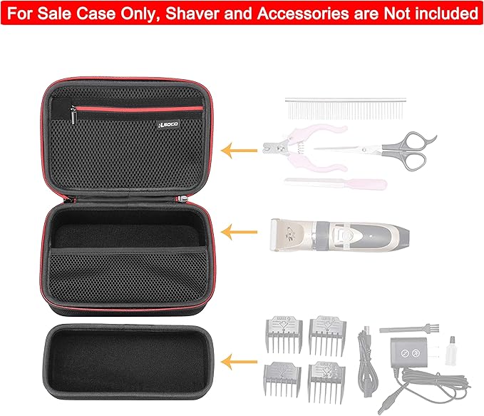 RLSOCO Carrying Case for WAHL Professional Animal Bravura Lithium Ion Clipper & Oneisall/Ceenwes/Sminiker/YABIFE Dog Clipper Low Noise Cordless Dog Grooming Kit (Case Only)