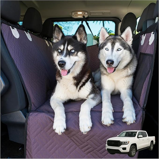 – Back Seat Pet Cover for Dogs, Premium Dog Hammock for Car with Hard Bottom | XL, Waterproof & Washable | Dog Car Seat Cover for Large | Fits Large SUV, Trucks (Brown)
