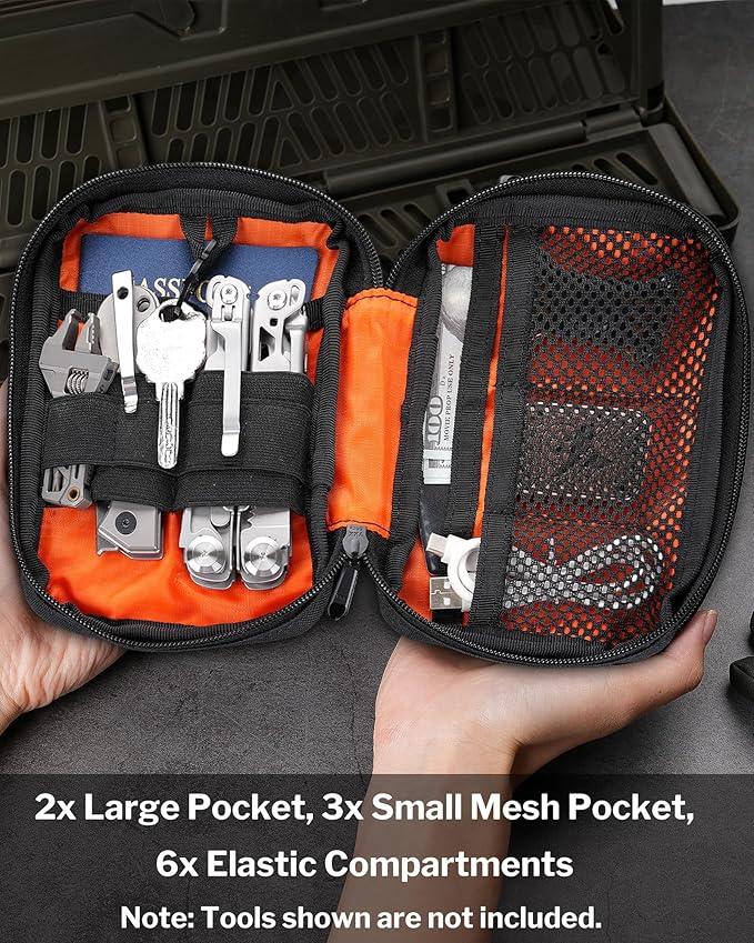 VIPERADE VE32 EDC Pouch, Pocket Organizer with Patch Area, Molle Utility Pouch for Everyday Carry