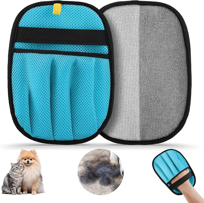 Pet Hair Removal for Dogs & Cats,Upgraded 5-Finger Electrostatic Pet Hair Glove, Reusable Magic Brush Pet Hair Remover Tool for Quickly Lifting Pet Hair from Laundry,Sofas,Beds, Carpets, 1PCS