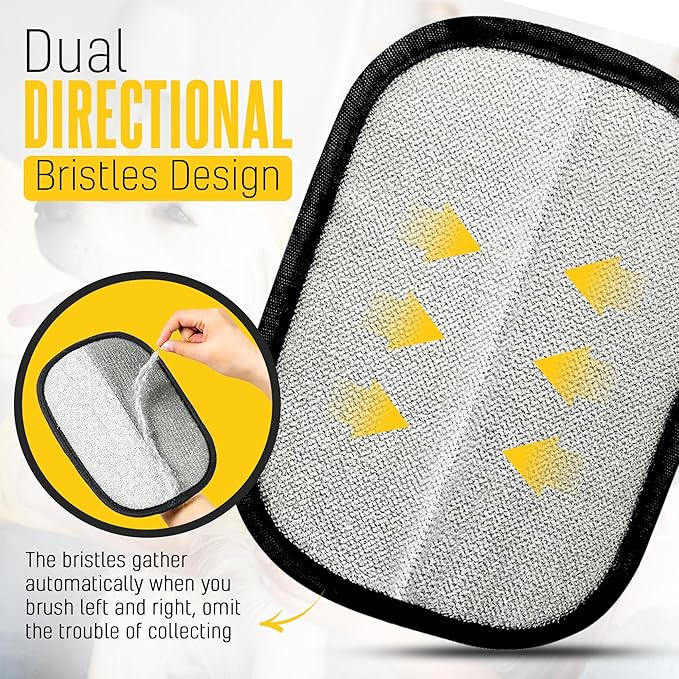 NEXIBY– Pet Hair Removal Glove & Scraper Set | Electrostatic Grooming Mitt for Dog & Cat Hair | Magic Brush Tool for Furniture & Clothes | Reusable Pet Fur Remover Glove | Includes 1 Glove & 1 Scraper