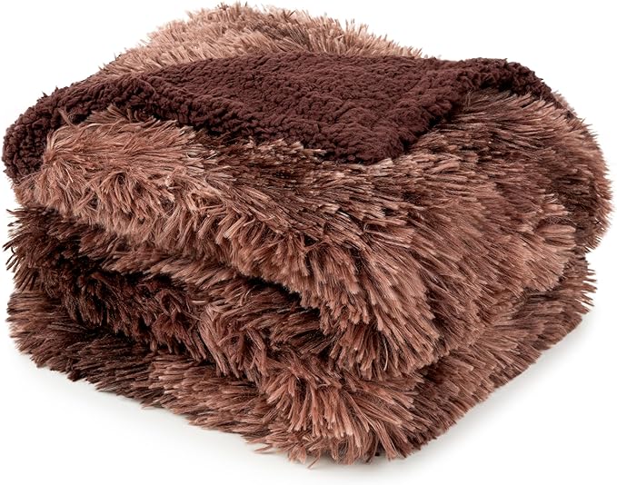 PetAmi Waterproof Dog Blanket for Medium Large Dogs, Calming Fleece Cat Blanket, Couch Protector Washable Sherpa Faux Fur Pet Throw for Puppy, Soft Reversible Leakproof 40x60 Tie-Dye Brown