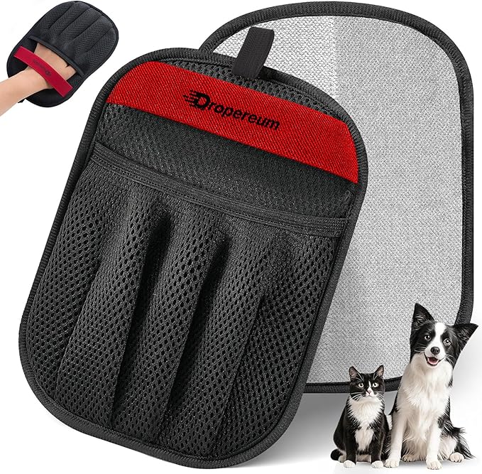 Pet Hair Removal Glove - Electrostatic Pet Hair Removal Gloves Brush for Pets Hair, 2026 Upgraded Animal Fur Removal Tool, Reusable Cats & Dogs Grooming Gloves for Hair Removal
