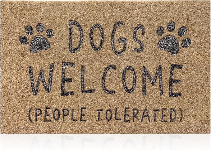 AAZZKANG Dog Doormat Funny Paw Mat Large 36"x24" with Non Slip Rubber Backing Easy to Clean Welcome Mats for Front Door,Patio,High Traffic Areas