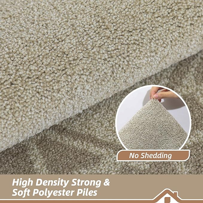 BEQHAUSE Door Mat Dirt Trapper Non Slip Entryway Rugs Absorbent Welcome Mat Low Profile Washable Front Door Mat for Muddy Paws,Entrance,Hallway, 36" x 60",Beige
