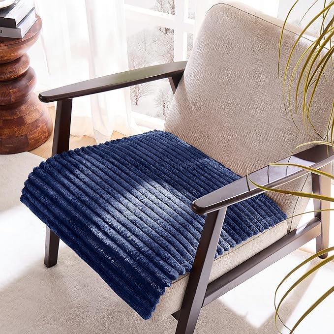 Meider 100% Waterproof Couch Arm Covers 2pcs, Fuzzy Chair Arm Covers Thick Soft Recliner Chair Armrest Protectors, Non-Slip Couch Armrest Cover Pet mats for Sofa (Navy Blue, 22" x 22" 2 Pack)