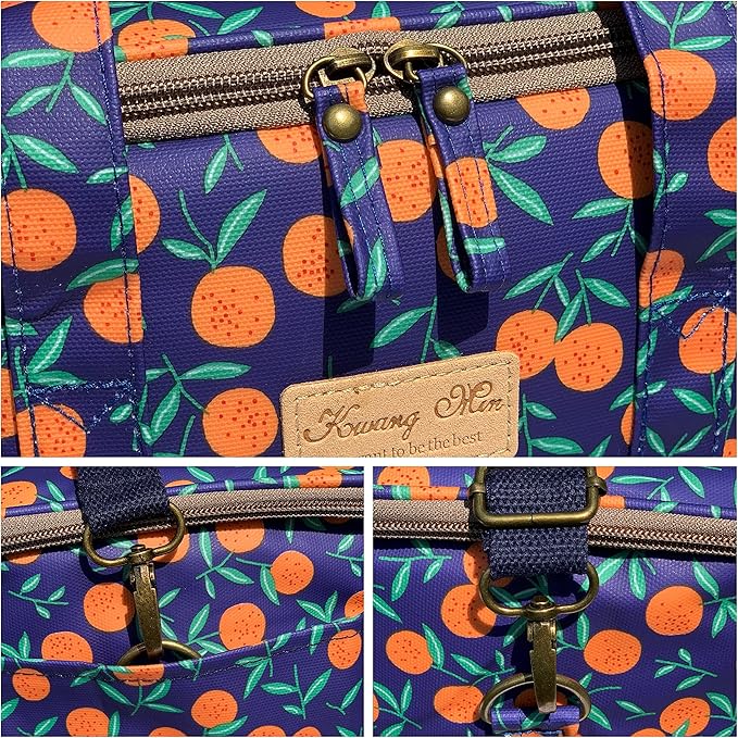 Kwang Min Insulated Insulated Cooler Bag,Reusable Large Lunch Bag for Women, Great for Outdoors,Camping,Party,Premium Quality,Adjustable Strap,Foldable