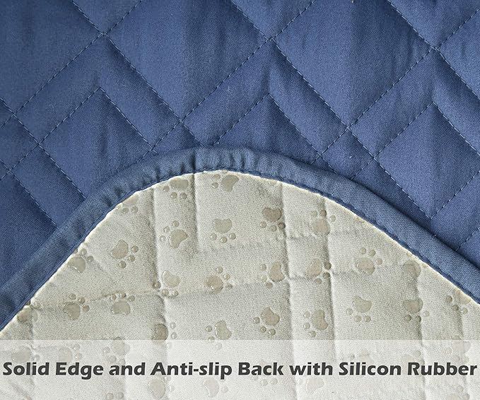 Ameritex Waterproof Nonslip Recliner Cover Stay in Place, Dog Chair Cover Furniture Protector, Ideal Recliner Slipcovers for Pets and Kids (Blue, 23")