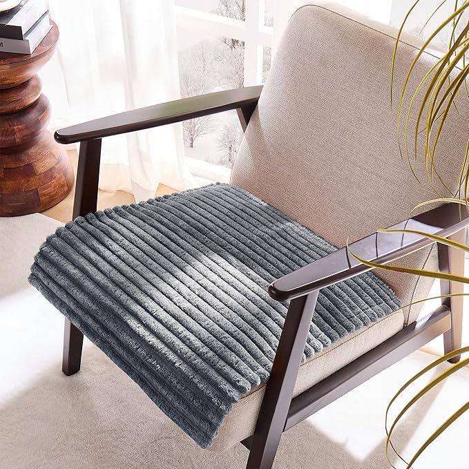 Meider 100% Waterproof Couch Arm Covers 2pcs, Fuzzy Chair Arm Covers Thick Soft Recliner Chair Armrest Protectors, Non-Slip Couch Armrest Cover Pet mats for Sofa (Titanium Gray, 22" x 22" 2 Pack)