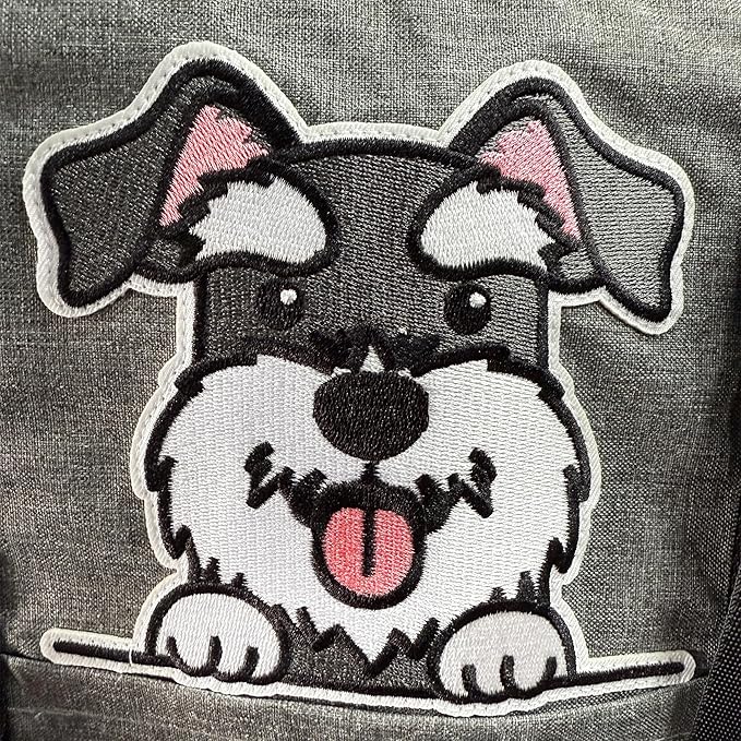 Dog Car Seat for Small/Medium Dogs.Water Repellent with Storage Pockets.Doubles as a Pet Travel Bed for Dogs Up to 40 lbs. Machine Washable Dog Carrier - Gray Schnauzer