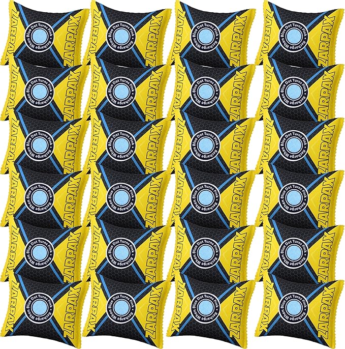 125g Rechargeable Desiccant Packs Dehumidifier Bag - 24 Pack - Moisture Absorbers For Safes, Car, Bathroom, Storage, Garage - Moisture Remover Eliminates Humidity - Reusable Desiccant Bags