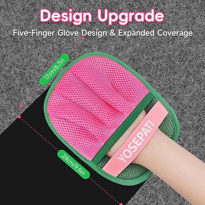 Pet Hair Removal Glove, Five-Finger Magic Brush Electrostatic Mitt 2 PCs, Pet Hair Remover Tool for Dog & Cat, Reusable Pet Hair Gloves Pet Grooming Needs, Fur Remover for Couch & Clothing