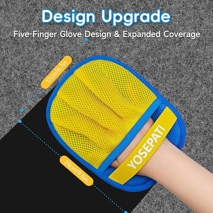 Thickened Ectrostatic Pet Hair Removal Glove for Cat & Dog, Upgraded Five-Finger Reusable Magic Brush Pet Hair Remover Tool for Couch, Clothing, Carpet & Car Seat, Cat Grooming Gloves